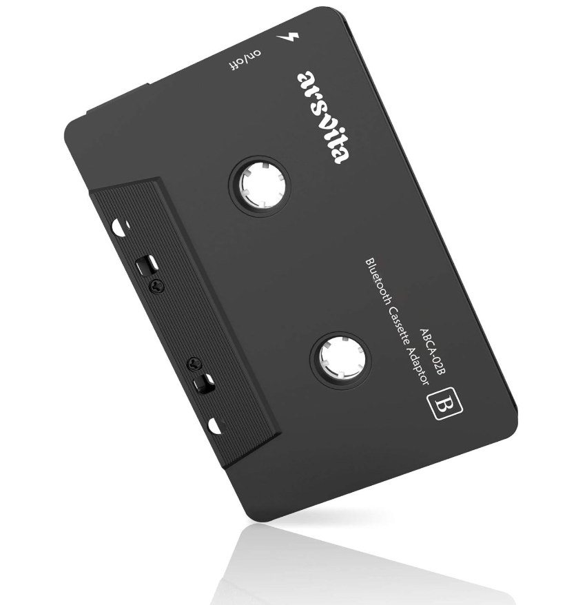 Arsvita Car Audio Bluetooth Wireless Cassette Receiver, Tape Player Bluetooth 5.0 Cassette Aux Adapter, Black