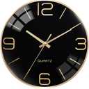 AYRELY 12 Inch Silent Modern Wall Clocks Battery Operated, Wall Clock for Living Room Dcor,Gold Metal Frame Clock Decorative for Bedroom,Kitchen,Office