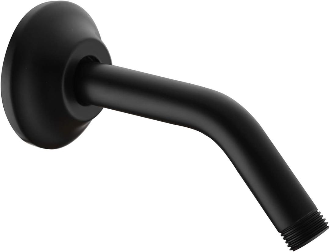 BESTILL Wall Mounted 6 Inch Extension Shower Head Arm, Shower Arm and Flange Included, Matte Black