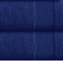Belizzi Home 2 Piece Towel Set 100% Ring Spun Cotton, 2 Bath Towels - Ultra Soft Highly Absorbent Machine Washable Hotel Spa Quality - Navy Blue