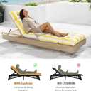 Outdoor Lounge Chair Cushions with Pillow Ties Water Fade Resistant, 1 PACK 81"x27"x4.5"
