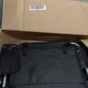 LET'S CAMP Folding Stadium Seat Bleacher Chair with Cup Holder, Mesh Bag and Hide Hooks, Portable Stadium Chair with Back and Cushion (Black Grey)