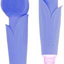 Sonic Facial Cleansing Brush, Waterproof Rechargeable Exfoliating Makeup Remover Electric Cleansing Instrument, Face and Head Massage for Men and Women - Blue