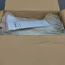 GREENSTELL Small Vanity Stool Chair with Storage and Folding Back, 13" x 13" x 17.7" Faux Fur Soft Ottoman for Teenager, 4 Metal Legs with Anti-Slip Feet, Furry Padded Seat for Makeup, Bedroom, White