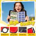 4 Pocket Card Binder with Zipper, Holds 400 Cards, PU Trading Card Album with 5 Hard Plastic Sleeves,Double-Sided Design. Great for Game Cards and sport card