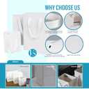 Aosric White Gift Bags with Tissue Paper, Ribbon & Greeting Card, 2 Pack Medium Size 10x4.5x11 In Reusable Gift Bag for Wedding, Baby Shower, Birthday Party Favor, Return Gifts