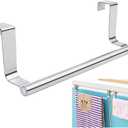 Mziart Modern Towel Bar with Hooks for Bathroom and Kitchen, Brushed Stainless Steel Towel Hanger Over Cabinet (9 inch)