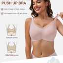 Jelly Bras for Women Push Up Bra for Women Seamless Bras No Show Comfort Full Coverage Push Up Wireless T Shirt Bra, M