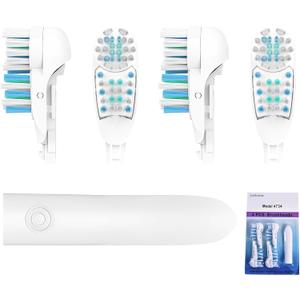 4X Spin Sensitive Toothbrush Dual Clean Cross Replacements Attachments Brush Heads Refill Accessories Compatible with Oral B 4732 3733 4734 Rotating Power Toothbrush Heads & Crisscross Bristles (4 Pcs White)