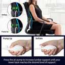 Adjustable Airbag Lumbar Support Pillow with Cooling Gel - Customizable Support for Upper Lower Back Pain Relief, Improves Posture, Memory Foam Back Cushion for Office Chair, Car/Truck Seat, Couch