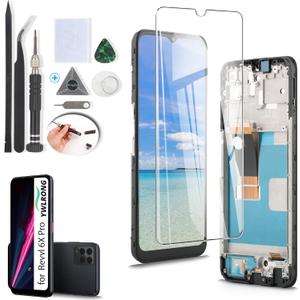 YWLRONG Display for T-Mobile Revvl 6X Pro 5G Screen Replacement LCD Touch Screen Digitizer Assembly for Revvl 6X Pro 5G with Tools (with Frame)