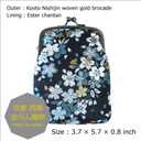 Japanese Kimono Gold Brocade Coin Purse Change Purse Wallets Pouch (Sakura NAVY)