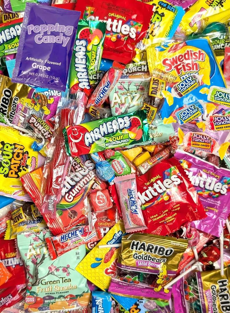 Ultimate Assorted Candy Party Mix - 12 LB Bag - Skittles, Sour Patch, Nerds, Jolly Ranchers, Fruit Chews, Smarties, & More - Mega Variety Bulk Candy Assortment - Individually Wrapped - by Queen Jax (EXP 05/12/27)