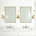 Plug in Wall Sconces Set of Two, Modern Wall Light Plug-in or Hardwired, with Clear Glass Shade, Gold Wall Lamp for Living Room, Bedroom, Bedside, Hallway