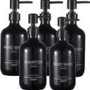 Shampoo and Conditioner Dispenser(5Pack)16.9oz Refillable Shampoo and Conditioner Bottles,Dispenser for Shower (Black)