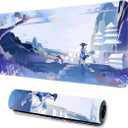 Genshin Impact Mouse Pad Large Gaming Mouse Pad Durable Non-Slip Natural Rubber Base Anime Mouse Pad for Office and Home Wanderer 2,23.6 * 11.8 inch