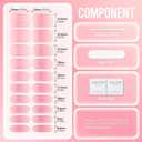 6 x Semi Cured Gel Nail Strips|Works with Any UV/LED Lamps|20 Pcs Gel Nail Stickers|Long-Lasting Two Weeks and Easy to Apply & Remove|Pink Gradient