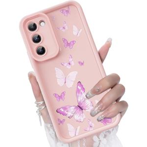 for Samsung Galaxy S20 FE 5G Case, Creative Flower Pattern Design Girls Women Liquid Silicone Cover, Thicker Frame Shockproof and Scratch-Resistant Soft Case for Samsung S20 FE - Butterfly Pink