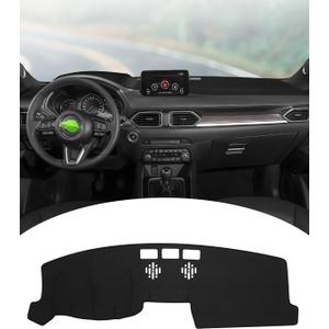 FIILINES Dash Cover for Mazda CX-5 CX5 2017-2025 (Without HUD), Dashboard Mat Cover Sunshade Nonslip Mesh Protector No Glare Accessories Dash Mat Black