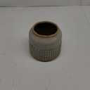 Creative Co-Op Round Terra-Cotta Hobnail Planter Vase with Heavily Distressed Finish (7.25" Round x 6.25" H, Grey/Blue)