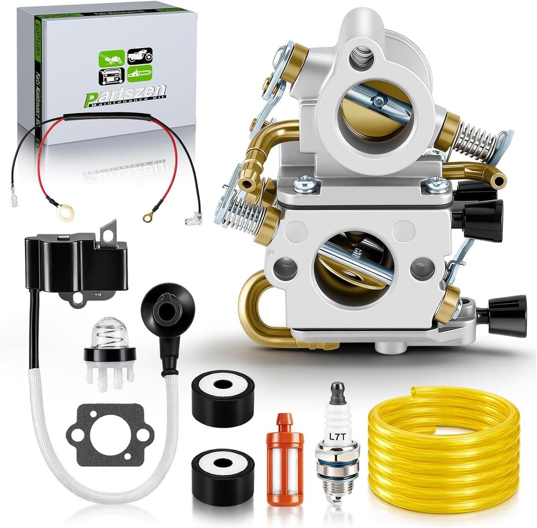 TS410 Carburetor for Stihl TS420 Concrete Cut-Off Saw for Zama C1Q-S118 Replaces 4238 120 0600 Carb with Ignition Coil