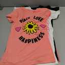 MISS POPULAR Girls 4-Pack Super Soft Short Sleeve T-Shirts Rainbow Butterfly Glitter Print Cute Design| Sizes 7-16