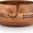 Kimona Yarn Storage Wooden Yarn Bowl Knitting Bowl Large Crochet Yarn Holder Gifts for Women (8" X 8" X 4")