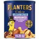 PLANTERS Deluxe Mixed Nuts, Cashews, Almonds, Brazil Nuts Mix, Pistachios, Pecans, Lightly Salted, Snacks for Adults and Kids, Party Snack, 15.25oz (EXP 08/24/27)