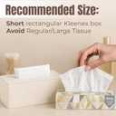 Tissue Box Cover Rectangle, Leather Tissue Holder for Bathroom, Tabletop, Car, Night Stands, Office, Home, Kitchen, Facial Tissue Case (Cream)