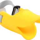 NACOCO Anti Bite Duck Mouth Shape Dog Mouth Covers Anti-Called Muzzle Masks Pet Mouth Set Bite-Proof Silicone Material (Yellow, S)