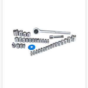 PITTSBURGH 3/8 in., 1/4 in. Drive SAE and Metric Socket Set, 40-Piece