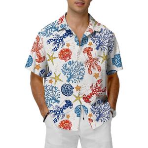 KYKU Hawaiian Shirt for Men: Tropical Summer Beach Short Sleeve Button Down Shirt with Pocket (S)