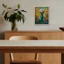 2 x Colorful Wall Art Prints Girl In The Flower Field Poster Canvas Art Wall Decor Picture For Bedroom Office Bathroom Wall Decor Aesthetic Home Artwork 8"  10" With Framed