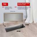 Fits 12x30 and 30x12 Duct Opening | Return Air Floor Grille by Handua | Walkable Vent Cover Grill for Floor | Brown | Heavy Duty Fixed Blades | Outer Dimensions: 13.75"W X 31.75"H