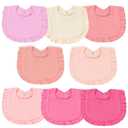 Baby Muslin Bibs, Bandana Drool Bib for Girls, Adjustable 100% Cotton Soft Baby Bibs for Drooling and Teething Organic Solid Colors Lap-Shoulder (Cranberry)