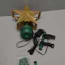 [with Adjustable Base] 8.2 inch Christmas Star Tree Topper Projector with 4 Patterns and LED Lights Rotatable Projector Christmas Tree Star Topper Plug in for Indoor Office Xmas(4 Patterns, 3m Cable)