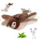 PETGEEK Flapping Bird Cat Toys for Indoor Cats, Interactive Simulated Chirping Toy, USB Rechargeable Flappy Bird Toy Catnip Toy, Cat Toys for Bored Indoor Adult Cats (L Sparrow)