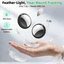 4 Packs Air Tracker Tags Compatible with Find My (iOS Only), Bluetooth Tracker, Smart Keys Finder and Item Locator with Waterproof Case for Wallet Luggage (2B+2W)
