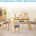 IASEAHK Chair Cushions for Dining Chairs Set of 4, Non Slip Kitchen Chair Pads, 17" x 16" x 2", Indoor Dining Chair Cushions with Ties, D-Shaped Seat Cushions for Kitchen Chairs, Light Blue