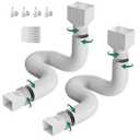 2 Pack Rain Gutter Downspout Extensions, Upgraded Flexible Drain Downspout Extender, Rainwater Drainage Diverter with Mini Connector, Extendable from 20 to 127 Inches