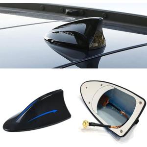ijuicy 1 PC Shark Fin Antenna Cover for Car, Car Antenna Topper, Vehicle Shark Fin Shape Cover with Adhesive Tape, Universal Car Accessories for Most Cars, SUVs, Vans (Black) (Medium)