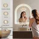 Arched LED Bathroom Mirrors with Lights 24"x30" LED Mirror for Bathroom,Led Vanity Mirror, Anti-Fog,LED Mirrors with Light, Anti-Fog, Dimmable, 3 Color, Shatterproof, Touch Sensor