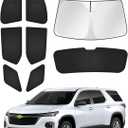 Canvcle Sunshades for Chevrolet/Chevy Traverse 2018-2023 Accessories Windshield Sun Shade Side Rear Window Shade Cover Sun Visor Shield Privacy Protection Keep Vehicle Cool Black 8PCS