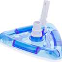 U.S. Pool Supply Weighted Transparent Triangular Pool Vacuum Head with Swivel Hose Connection and EZ Clip Handle - Connect 1-1/4" or 1-1/2" Hose - Removes Debris, Clean Corners - Safe for Vinyl Pools