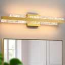 Modern Bathroom Vanity Light: Brushed Gold 27 inch 28W Dimmable LED Bath Bar Light Fixtures Over Mirror - Wall Sconce Picture Lights for Paintings Cabinets Bedroom 3000k