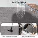 Bath Mats 36x24 Non-Slip Absorbent Bathroom Rug, Quick Dry Machine Washable Shower Tub Mat with Rubber Backing, Soft Floor Carpet for Bathroom Decor Waffle Grey