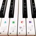 Piano Keyboard Stickers for 88/61/54/49/37 Key, Bold Large Letter Piano Stickers for Learning, Removable Piano Keyboard Letters, Notes Label for Beginners and Kids
