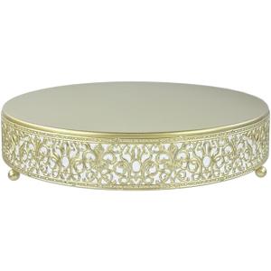 Cake Stand, Metal Round Cupcake Dessert Stand Cake Display Holder Cookies Fruit Serving Tray Decor for Wedding Party Birthday Baby Showers Anniversary (12in, Gold)