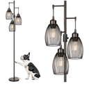 68’’ Dimmable Floor Lamp, 3 x 800LM LED Edison Bulbs Included, Industrial Floor Lamps for Living Room, Rustic Tall Lamps Standing Lamp for Bedrooms Living Room