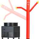 6ft Red Sky Air Puppet Dancer Inflatable Waving Tube Man with Lights & Built-in Blower - Wacky Waving Dancing Tube Guy for Business Promotion Stand Out Christmas Advertising